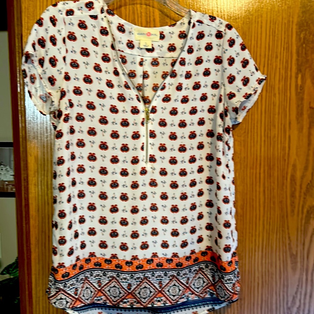 Wishful Park tunic top multicolored short sleeve